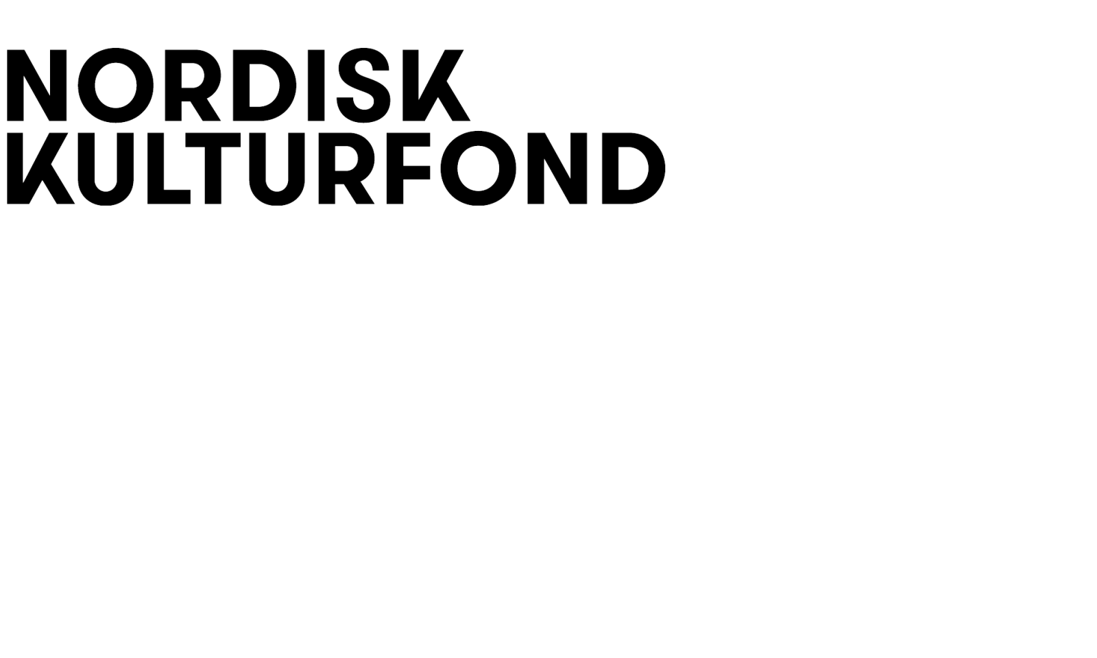 Svart text där det står Nordisk Kulturfon med stora bokstäver